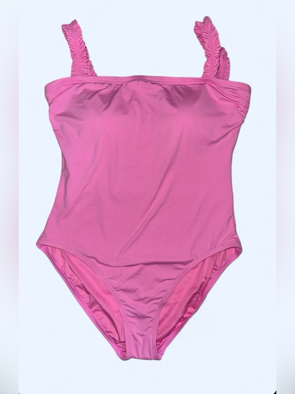 Kate Spade New York Pink Ruffle Strap One Piece Swimsuit L NWT